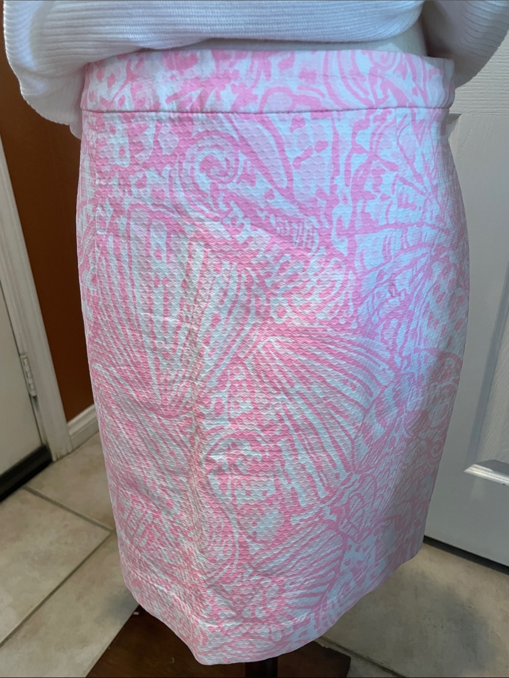 Lilly Pulitzer Pink & White Patterned Mini Skirt